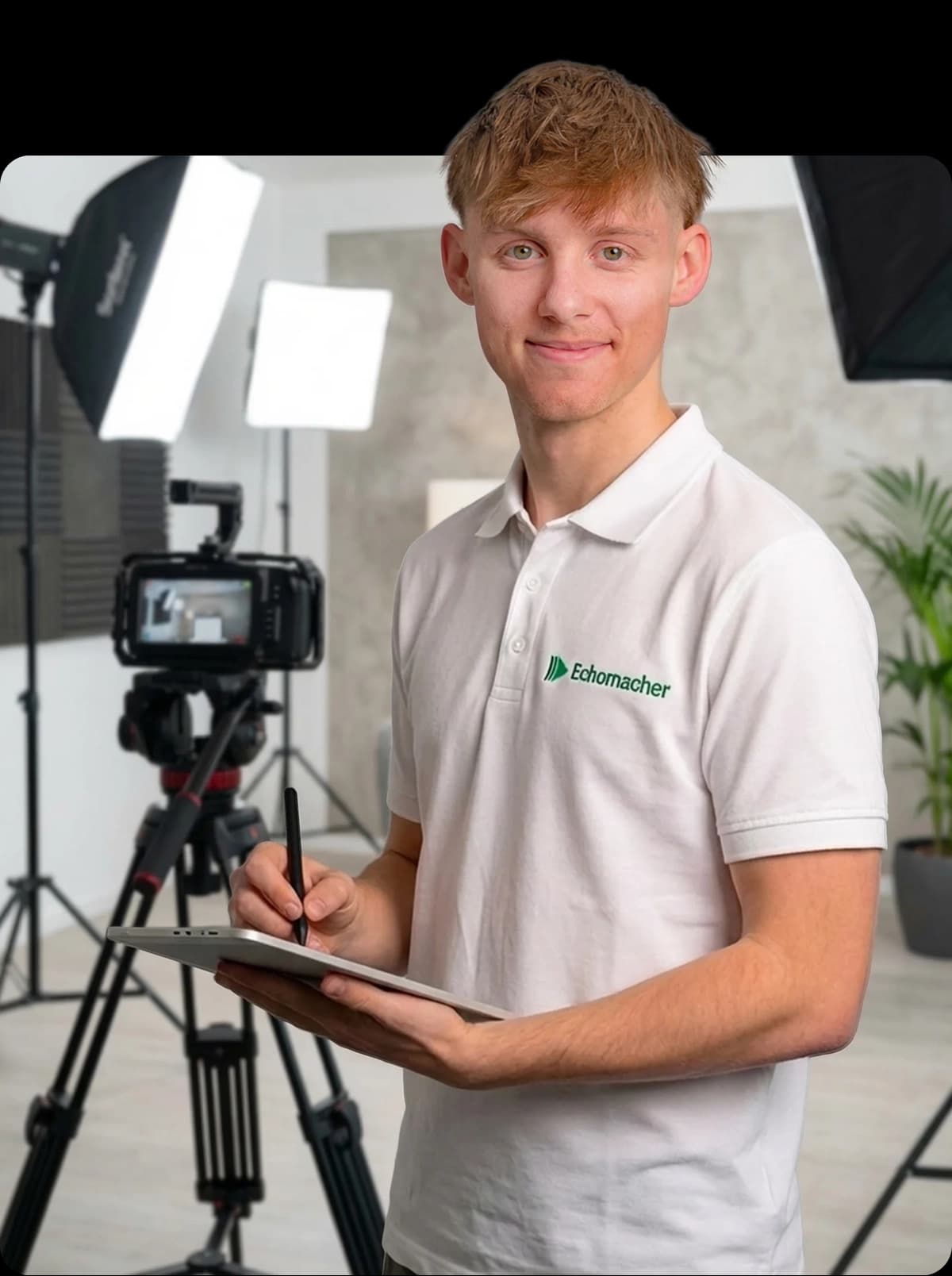 Jonas Tobitsch Echomacher beim Dreh